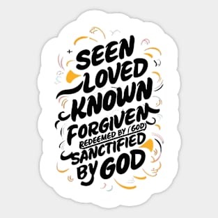 Divine Embrace: A Message of Faith and Redemption (bl) Sticker